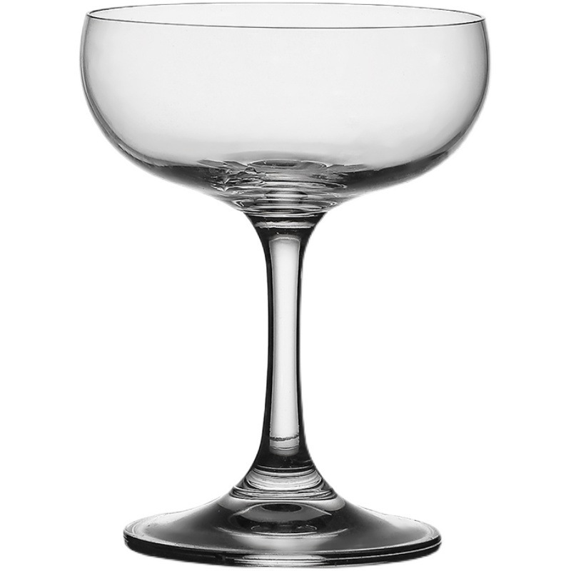 Taza de champán de vidrio europeo, taza de bodas de alto pié, taza de cóctel de Martini, bar creativo, alta sensación