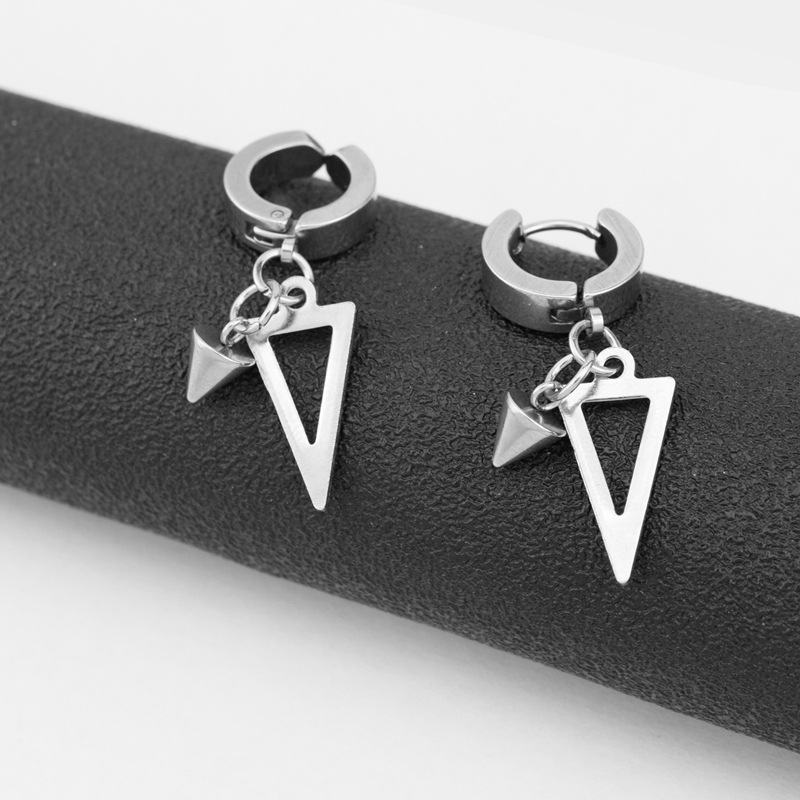 Mens Non-pierced Triangle Cuff Earring Trendy Korean Style_voghion.com