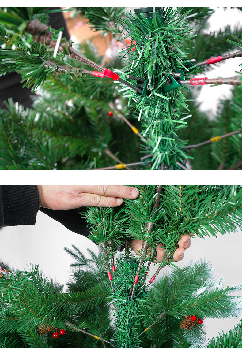 Albero di Natale transfrontaliero nuovo PE sottile neve verde simulazione decorazione natalizia palla di Natale albero appeso_voghion.com