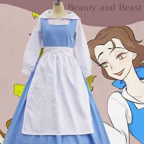 Beauty and the Beast game costume, Belle princess outfit, themed party Belle maid cosplay performance costume.