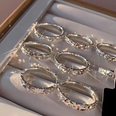 足銀999三面砕氷氷閉口指輪女性軽贅沢高級感CNCセイコー爆閃純銀指環潮