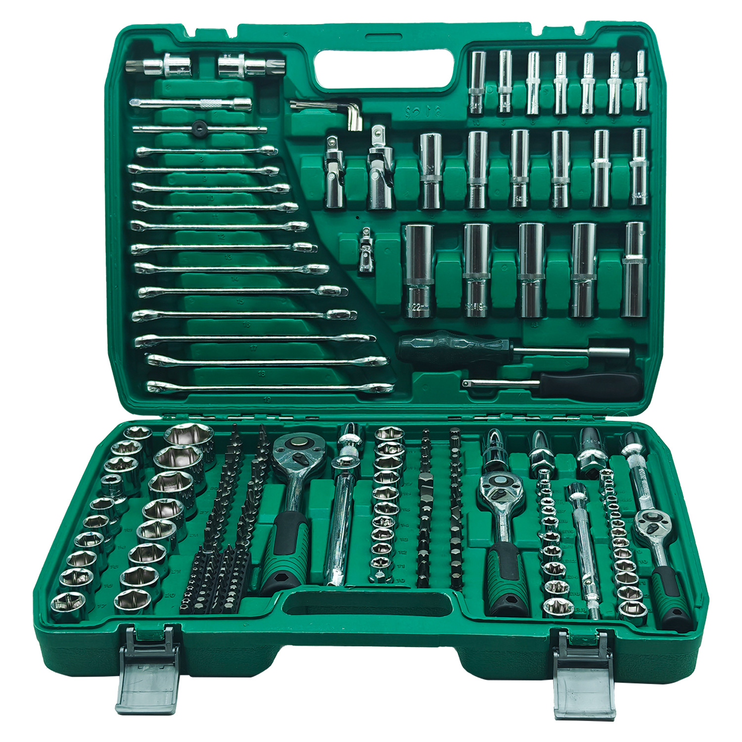 216 verde, 24 dientes, cromado