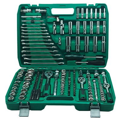 Mühərrik tənzimləmə alətləri Pieces Auto Repair Tool Set - 216-green-24-teeth-chrome-plated