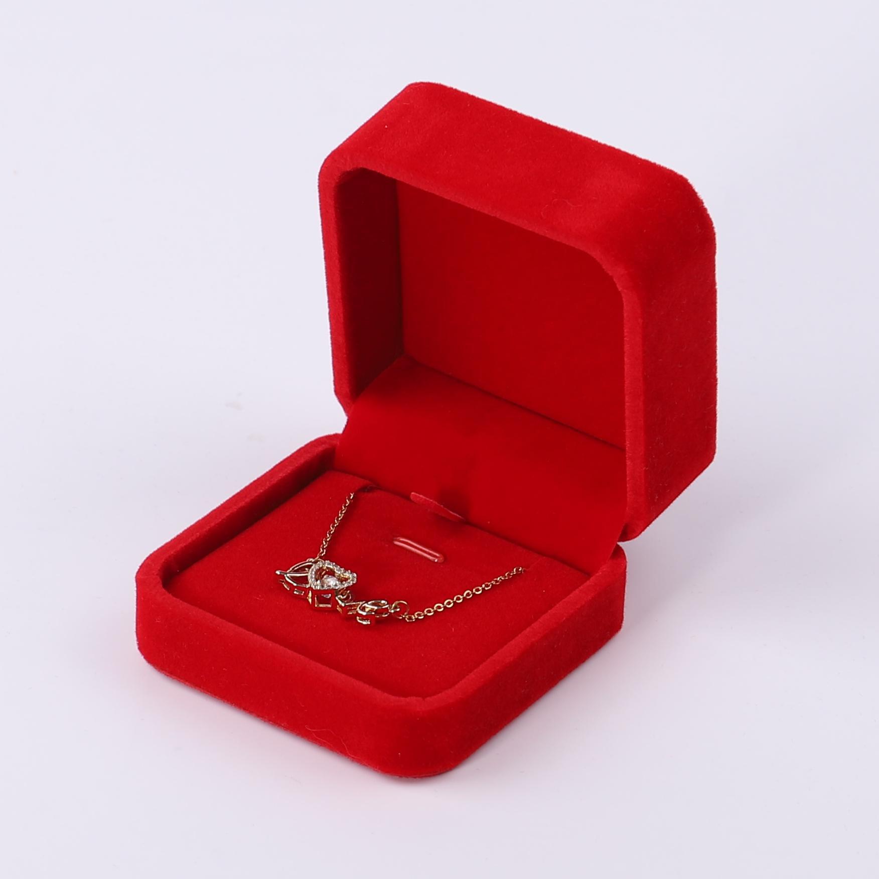 Fuente fábrica venta directa franela joyería caja de embalaje collar pendientes caja de anillo pulsera colgante caja de cadena de mano al por mayor