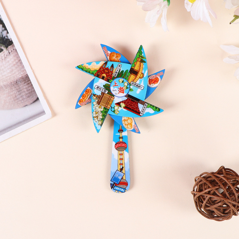 木製冷蔵庫マグネット カスタムメイド クリエイティブ マグネット式 文化的・創造的なDIY 上海観光名所 エポキシ樹脂製お土産グッズ