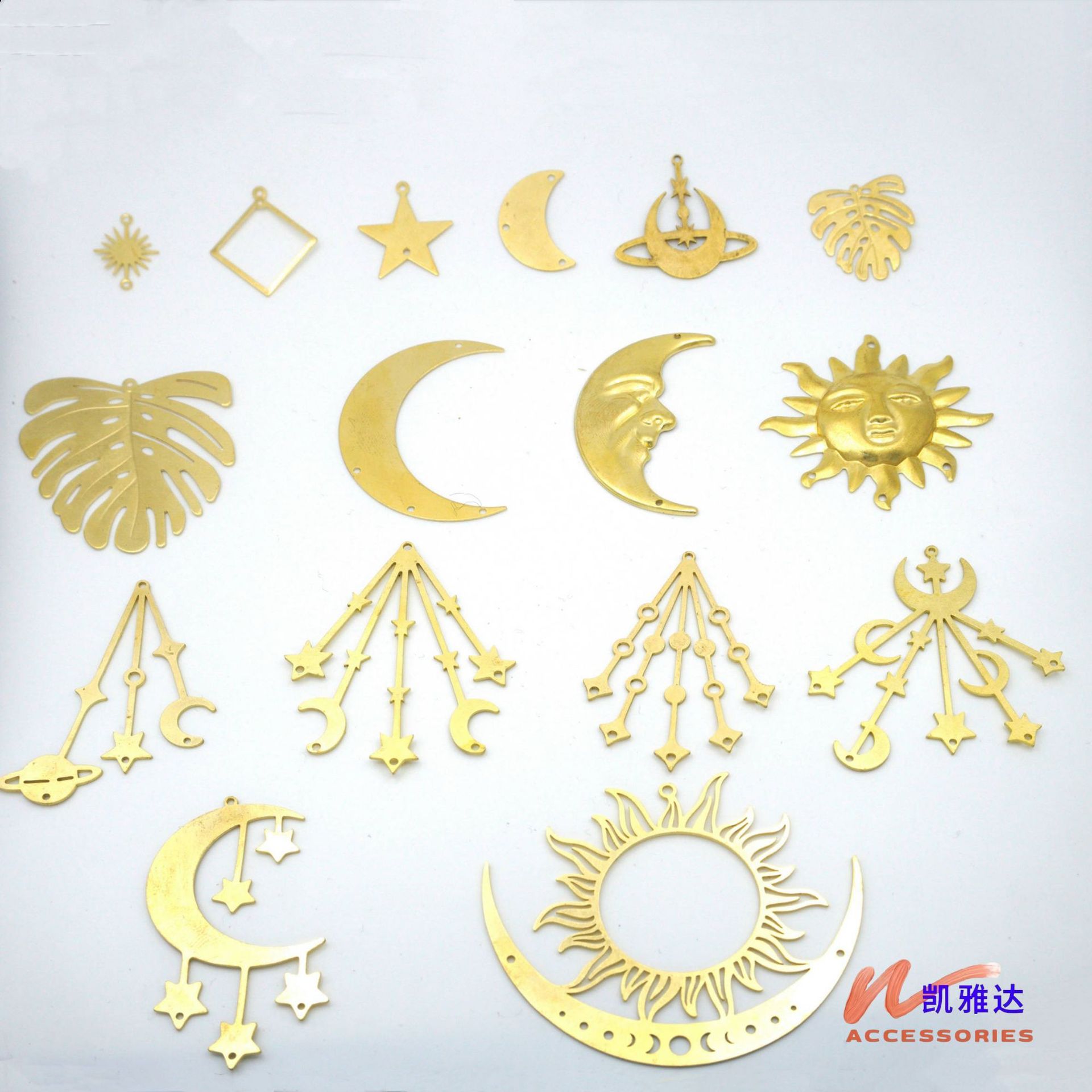 DIY Wind Chime Car Pendant Dream Catcher Ins Crystal Decoration Copper Handmade Jewelry Accessories Star Moon Cross-Border