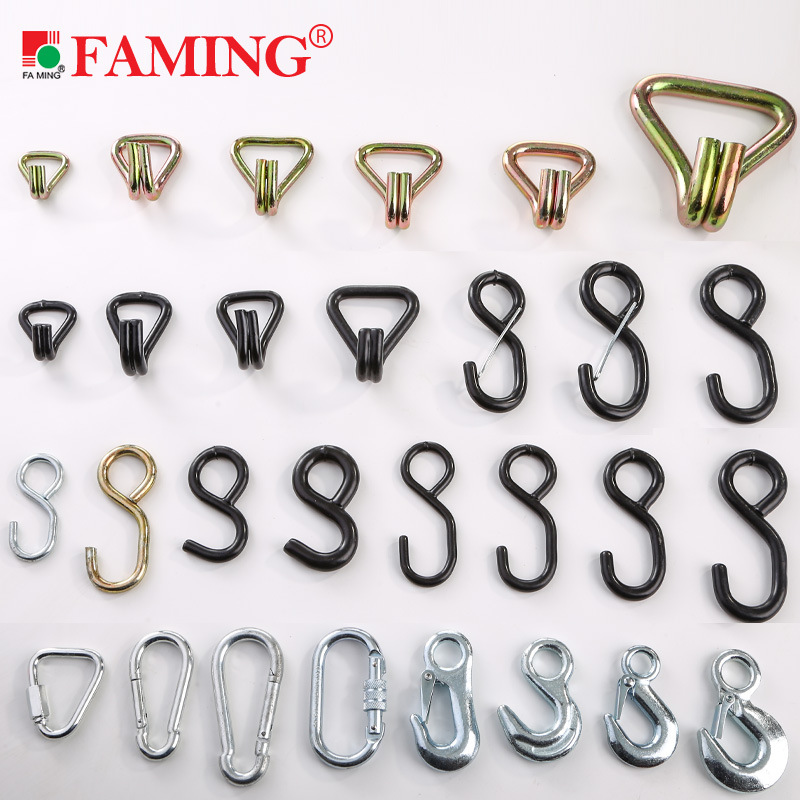 S gancho de acero gancho de carga de carga hebilla de seguro de camión forma integrada inmersión en plástico antioxidante suave 5 toneladas 10 toneladas roto