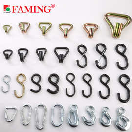 S钢钩货物捆绑钩货车保险扣一体成形浸塑防锈平滑5吨10吨破断