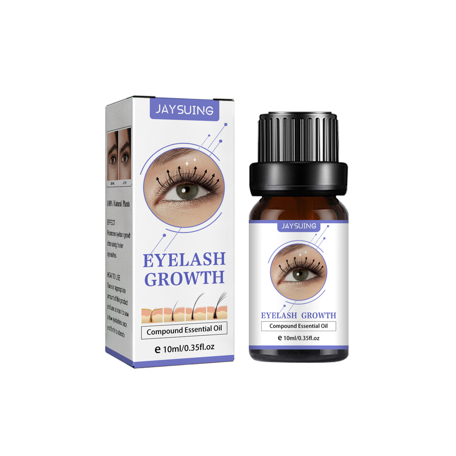 Jaysuing essential oil, traceless slender eyelash liquid, naturally beautiful moisturizing, black curly eyelas_voghion.com