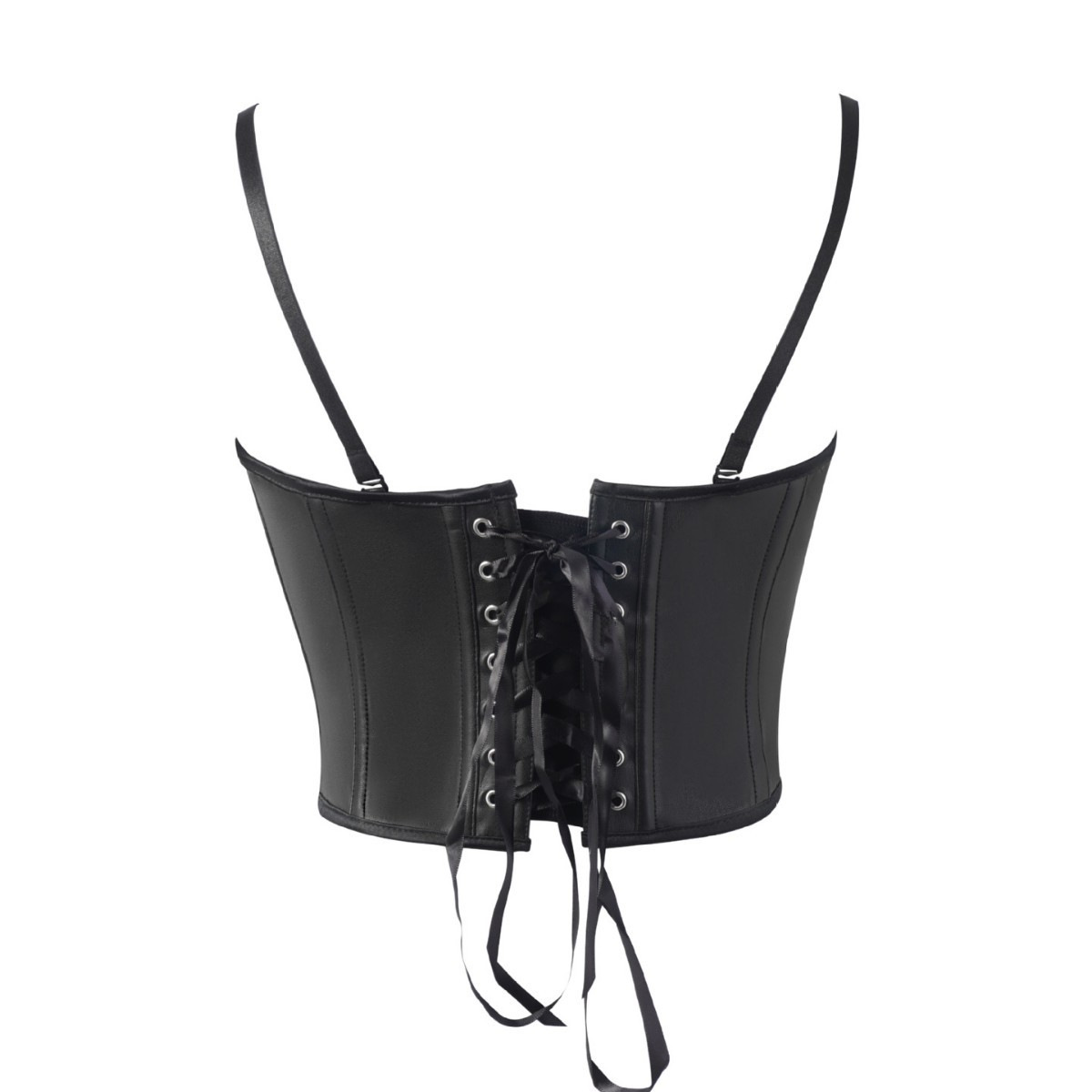 Gran tamaño europeo y americano chaleco plástico de cuero PU un hombro chaleco de hueso de pescado corsé sexy cintura descubierta comercio exterior al por mayor