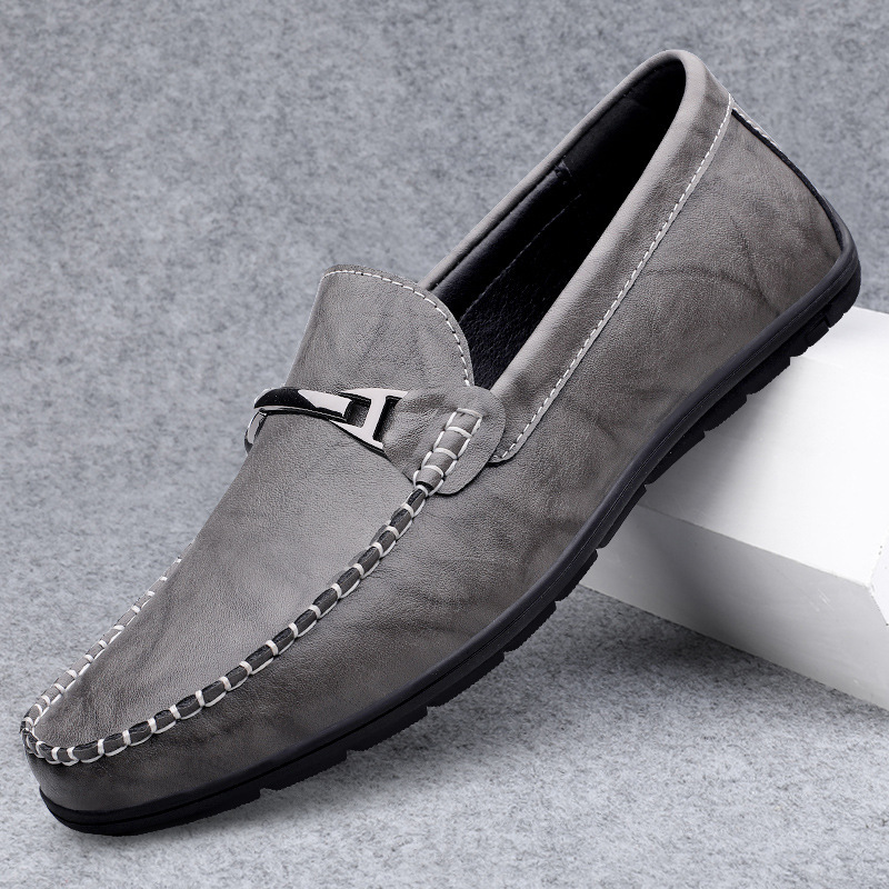 Transmisión en vivo transfronteriza venta caliente de cuero suave zapatos casuales de suela suave para hombres zapatos de costura de coche suave zapatos de cuero para hombres