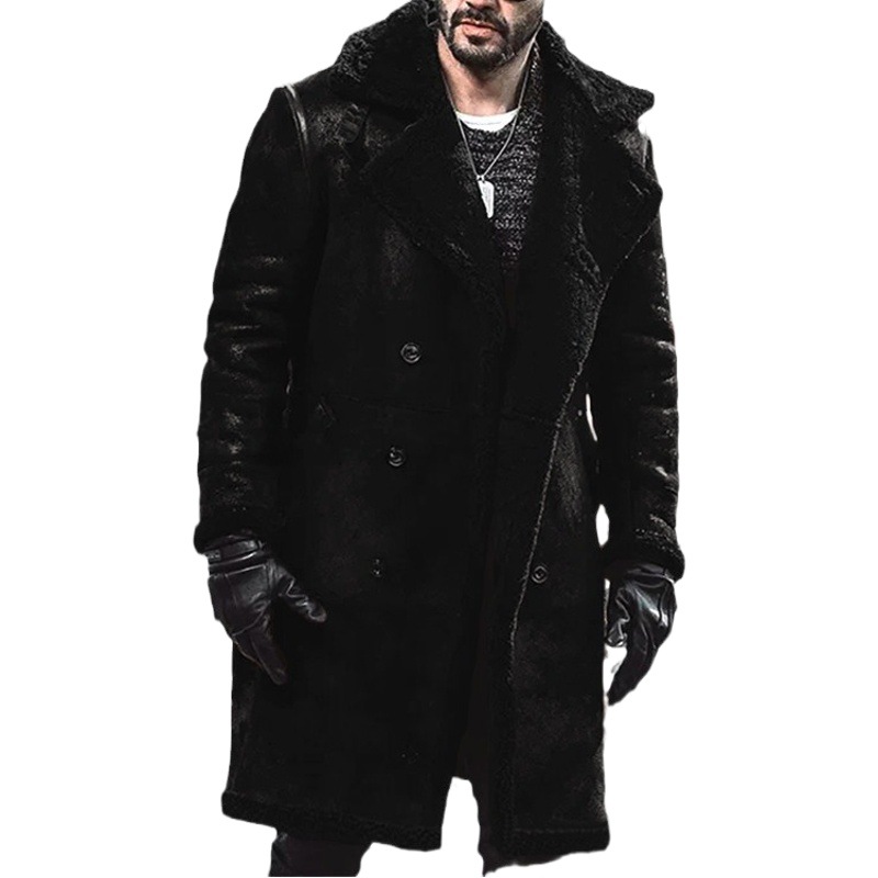 23 nuevo estilo europeo piel integrada abrigo de los hombres abrigo de piel de cordero de piel sintética estación independiente orden popular europeo y americano