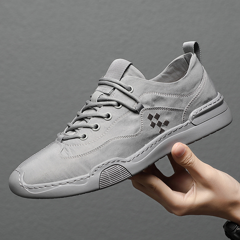 Old Beijing Cloth Shoes Men's Summer Breathable Ice Silk Canvas Shoes Korean Fashionable Internet Celebrity Same Style Slip-on Casual Shoes for Men