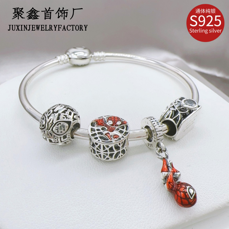 Pandora S925 Sterling Silver Bracelet Cartoon Camera Mesh Doll Bracelet Set Design High-End Bracelet for Women