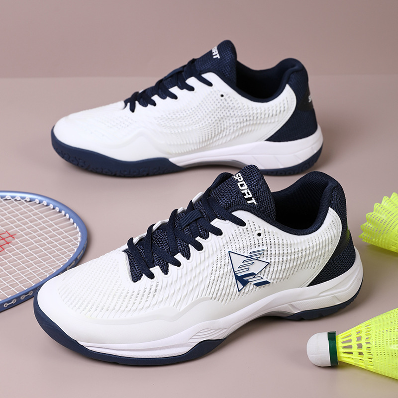 New Men's Breathable Badminton Shoes Cross-Border Large Size Table Tennis Training Shoes Couples Lightweight Non-Slip Tennis Shoes for Men
