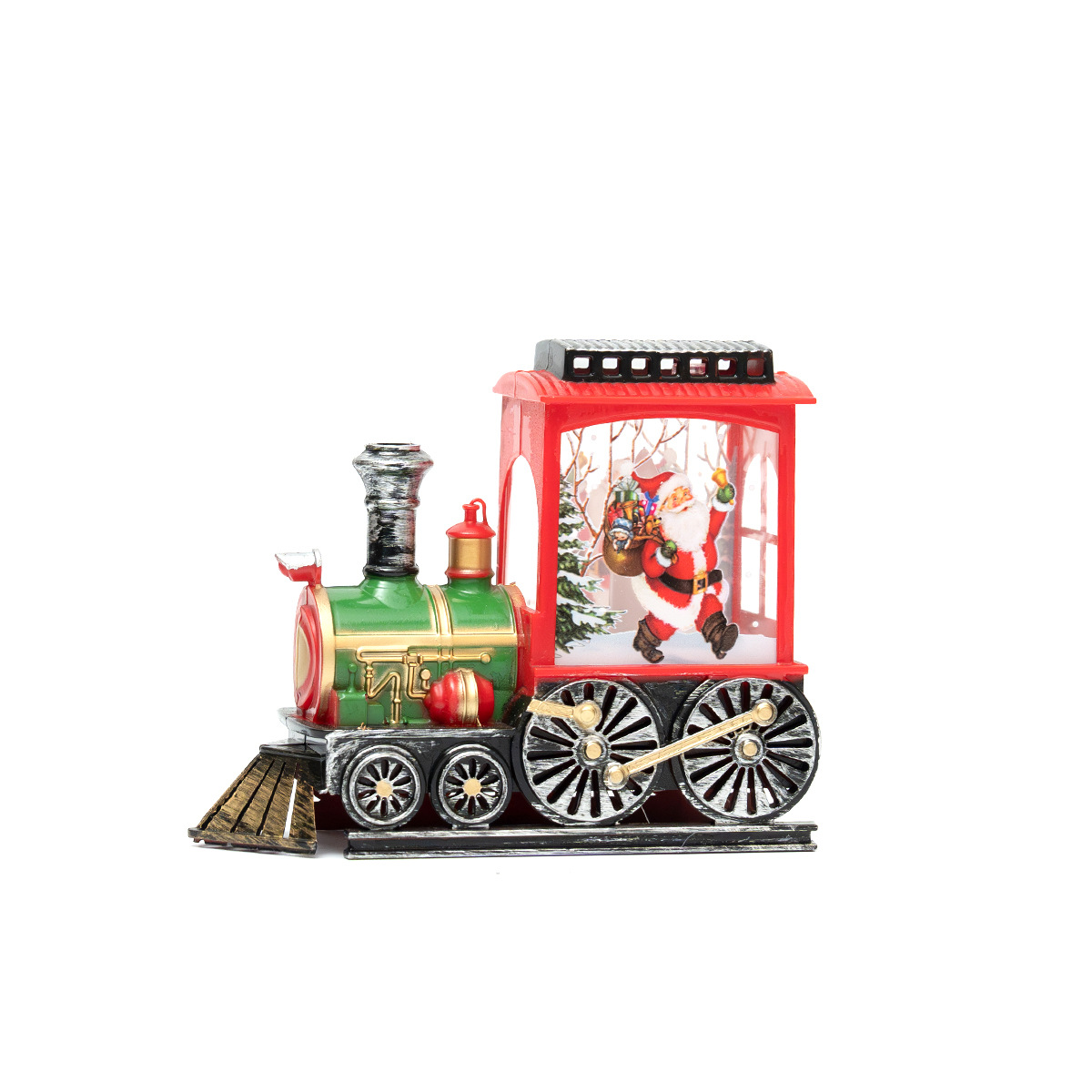 Navidad transfronteriza 2025 nuevo tren retro LED luz de noche de Navidad luz de viento de plástico iluminante luz de noche