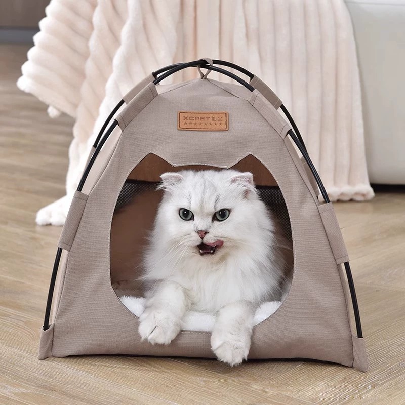 Fábrica directa 2025 nueva tienda de gato cerrada plegable Oxford tela gato nido perro nido en stock un agente
