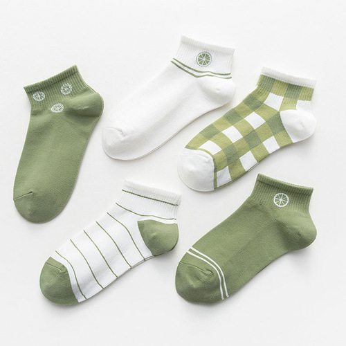 Socks for Girls Short Socks Summer Thin Style Trendy Matchable Breathable Summer Days Korean and Japanese Cute Grid Lady Socks Automatic Distribution