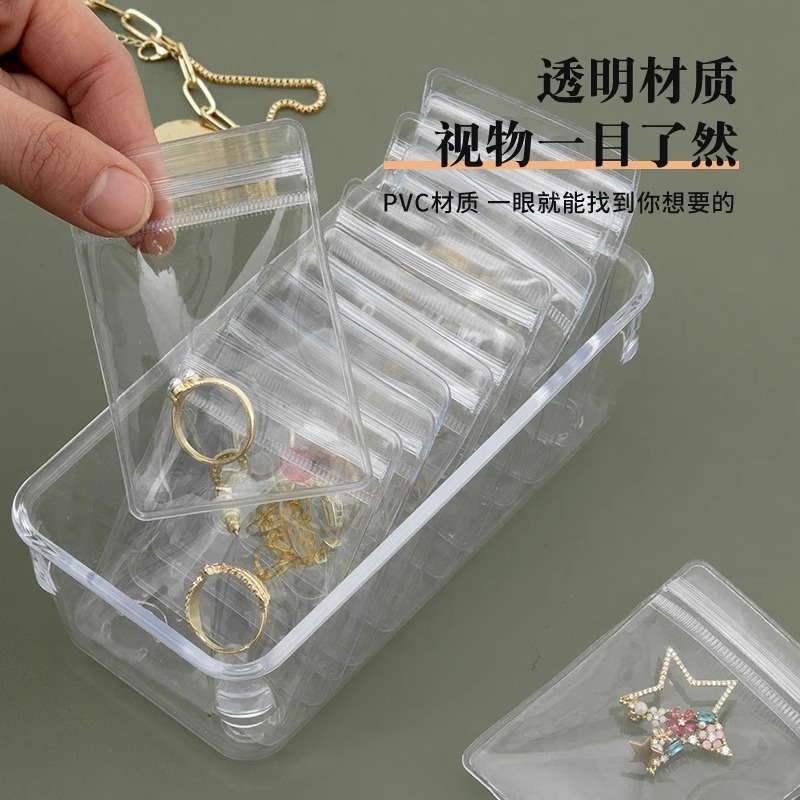 新商品の酸化防止収納袋のアクセサリーケースのイヤリングのイヤリングのイヤリングのネックレスの手は宝石店の専用のイヤリングの指輪を飾って透明です。|undefined