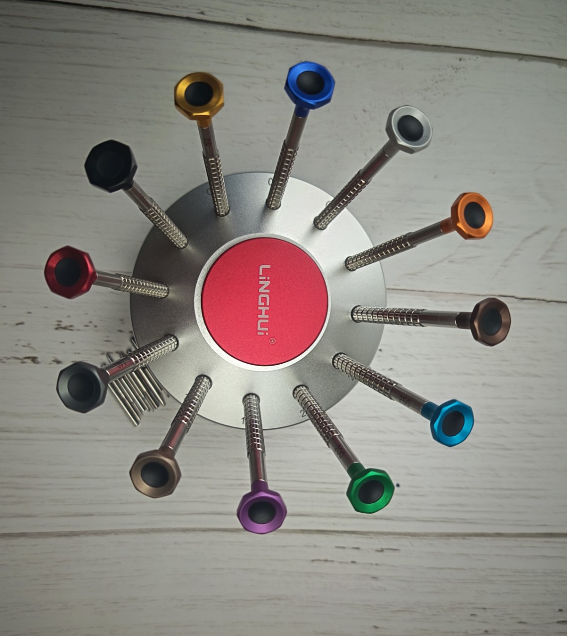 LINGHUI 시계 수리 도구 스크루 드라이버 볼 베어링 시계 스크루 드라이버 배치 노즐 12 모델