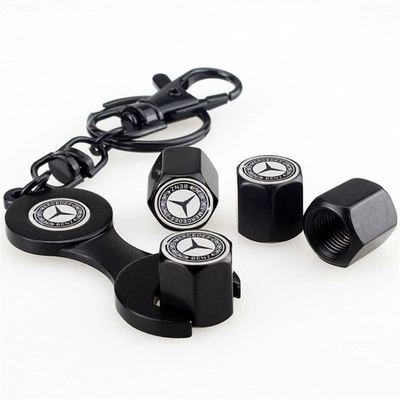 Suitable for Mercedes-Benz C-Class S-Class valve - wrench-black-black-and-white-wheat-ears-running-4-pieces