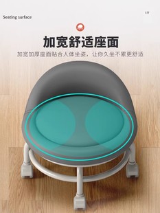 I Swivel Small Stool for Home Use, Low Stool with Wheels and Backrest, Sturdy and Durable Small Chair for Living Room