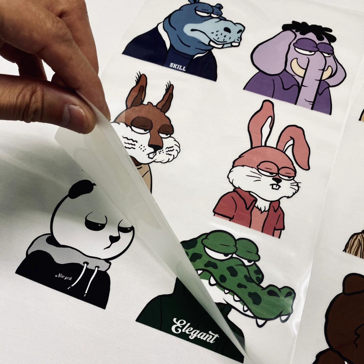 热转移烫画贴工厂服装商标logo烫印印刷转印贴贴纸条码标签不干胶