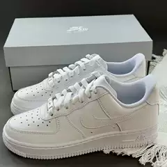 First-Layer Leather Af1 Air Force One Putian Shoes, Low-Top Pure White Classic Sneakers, Casual Wear-Resistant Sports White Shoes