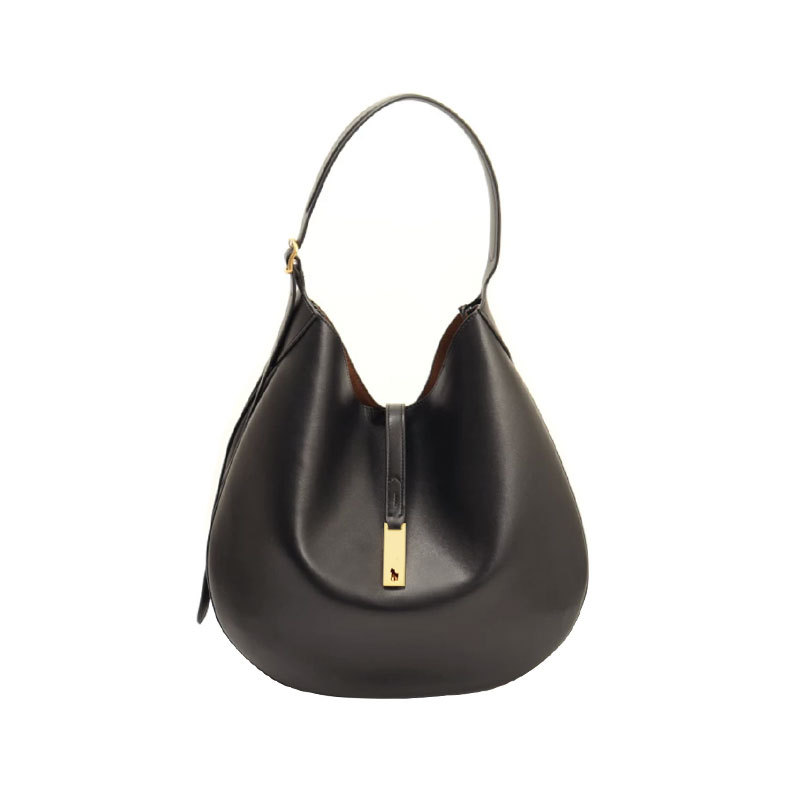 [Crafted] Krystal Jung Style Croissant Tote Bag Women's Commuter Bucket Bag Genuine Leather Underarm Shoulder Bag - Thumbnail 5