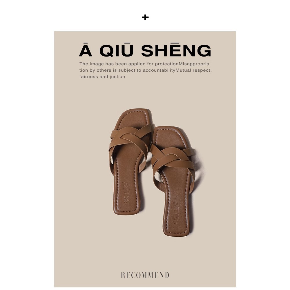 Pantofole a fondo piatto Le donne indossano sandali romani intrecciati dal nuovo design estivo Infradito in morbida pelle stile fata_voghion.com