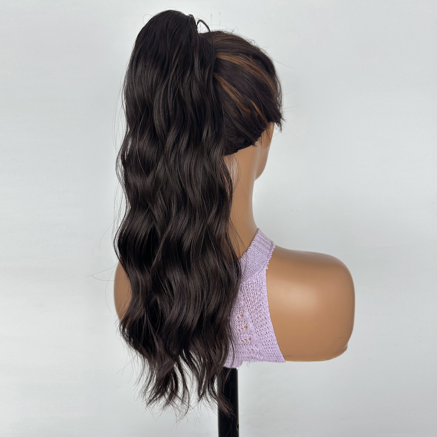 Transfronterizo europeo y americano 18 pulgadas ondulado cabello de cola de caballo natural realista agarrar clip cabello de cola de caballo flojo trenza