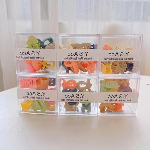 10 Pack Children's Mini Hair Clips Square Rear Head Clips Acrylic Shark Clips Hair Accessories for Wholesalers