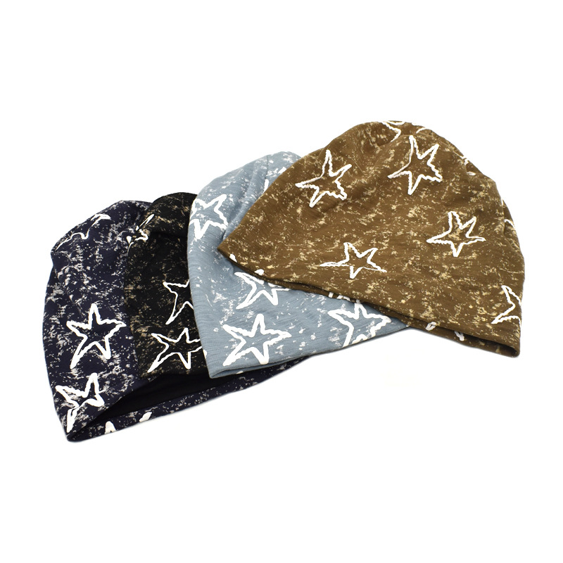 Winter, All Seasons, Autumn, Autumn&Winter Season Unisex Streetwear Korean Style Pentagram Bag Star Eaveless Beanie Hat Scarf