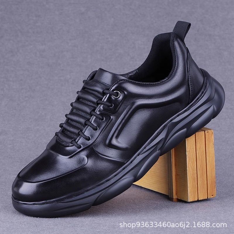 대외 무역 가죽 남성 신발 2024 가을 패션 조커 가죽 신발 탑 카우 히드가 두꺼운 캐주얼 스포츠 가죽 신발 남성용