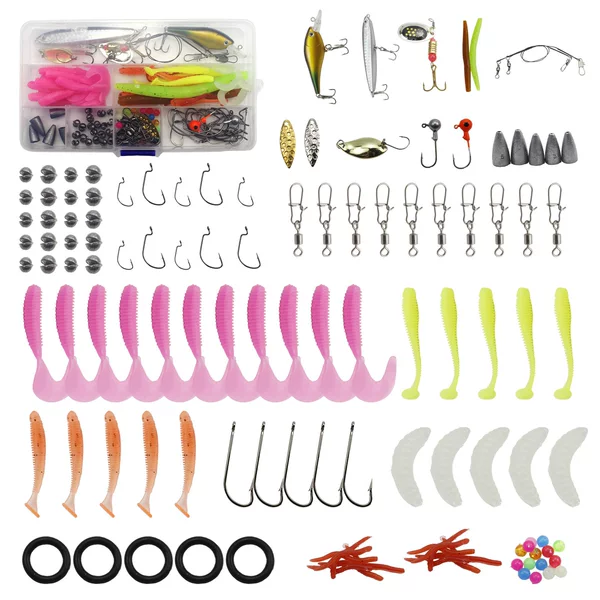 Hunting high 115 pieces of variety of novice lure fishing combination suit cross-border fishing gear soft bait accessories pencil bait