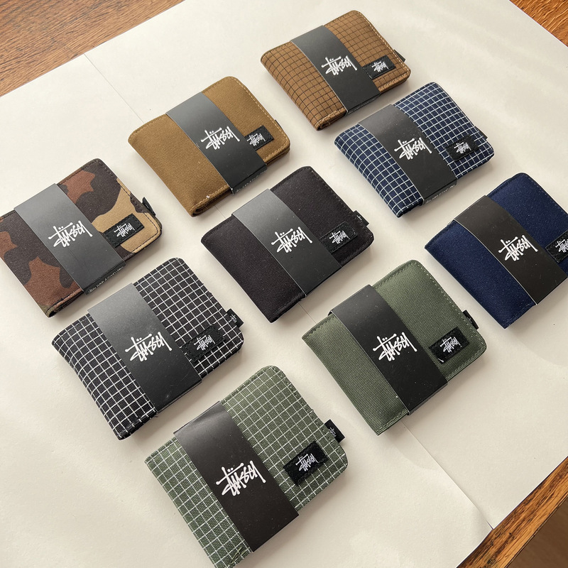 Stu canvas short wallet for men and students, ultra-thin with multiple card slots, simple and durable short wallet Stu canvas short wallet for men and students, ultra-thin with multiple card slots, simple and durable short wallet