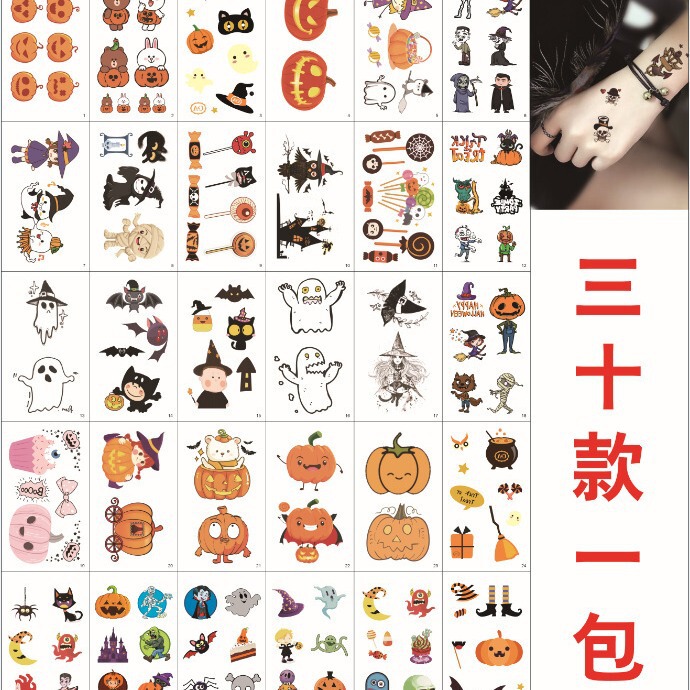 Manufacturer Customized Colorfulful Male and Female Cartoon Tattoo Stickers Water Transfer Long-Lasting Herbal Blue Arm Tattoo Stickers