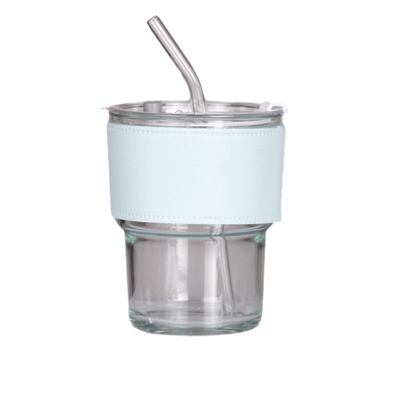 En línea rojo creativo taza de bambú taza de paja de vidrio pequeño regalo leche taza de té taza de café apertura actividad regalo taza al por mayor