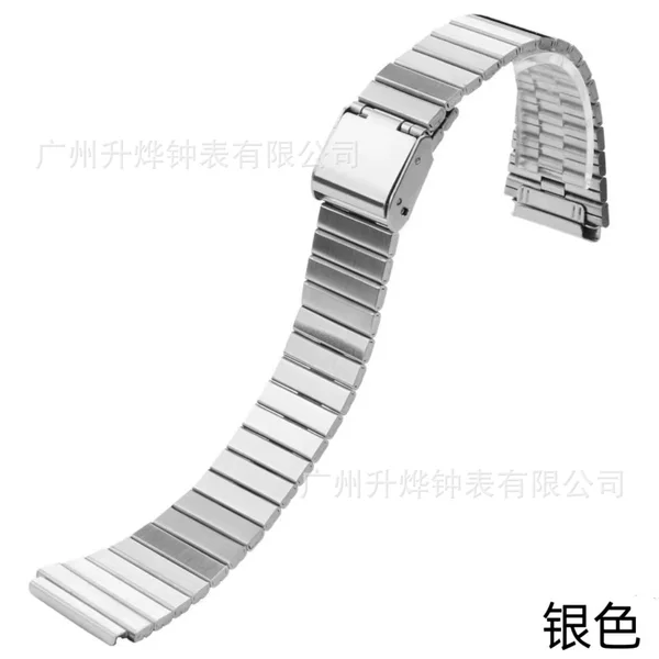 One Bead Bamboo Strap Suitable for Small Square Watch Small Gold Watch Digital Watch Strap A168/A169 Metal Steel Strap