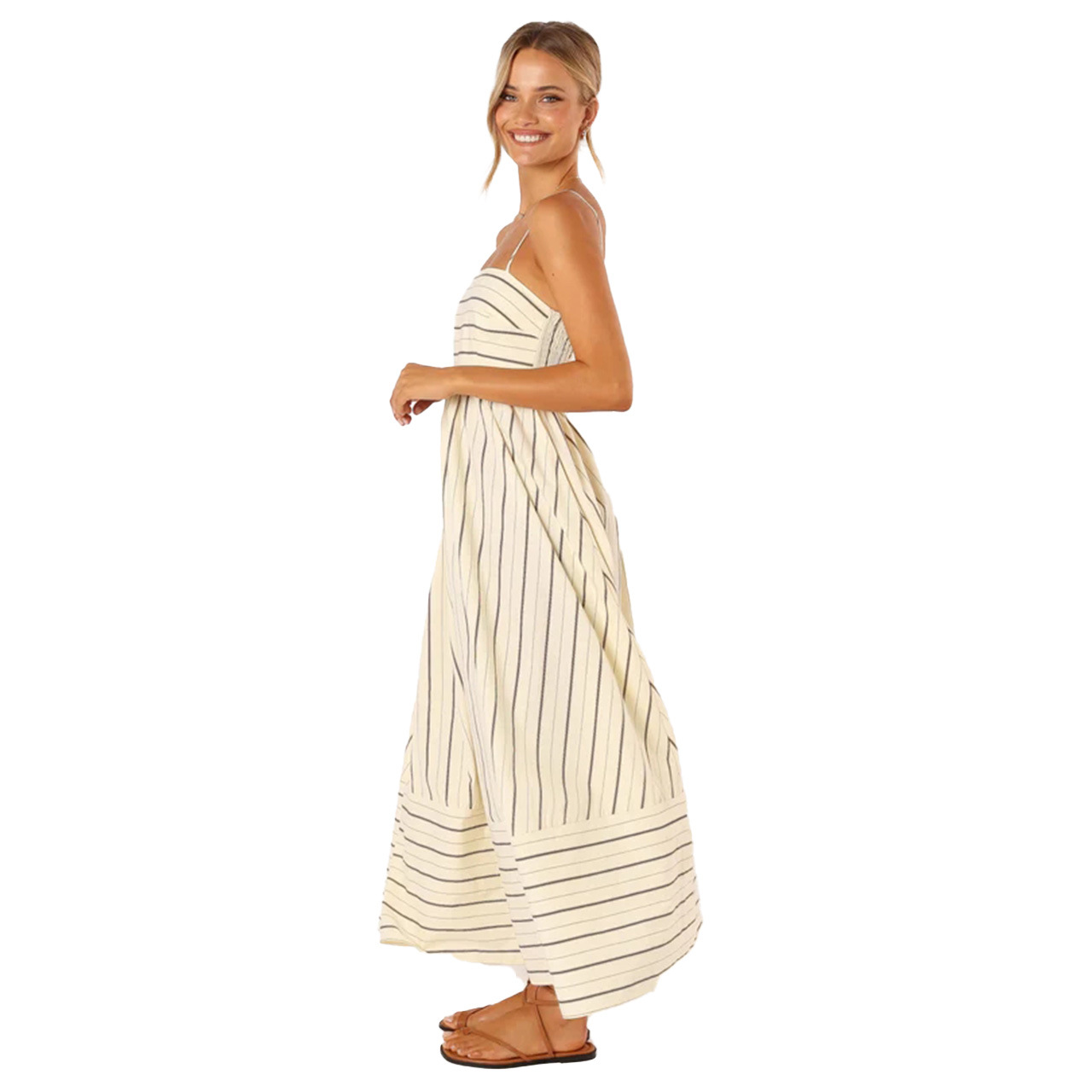 210g Weight Midi Dress Dress Length Type Sleeveless Sleeve Length Strap Dress, Regular Dress Dresses Type Spandex, Polyester Fabric Type Mid Waist Waist Line Daily Occasion Strap Neckline Regular Fit Fit Type Stripe Pattern Summer, Spring Season Women's Gender Elegant, Streetwear Style Wholesale Women's Elegant Streetwear Stripe Daily Strap Sleeveless Strap Dress Regular Dress 19