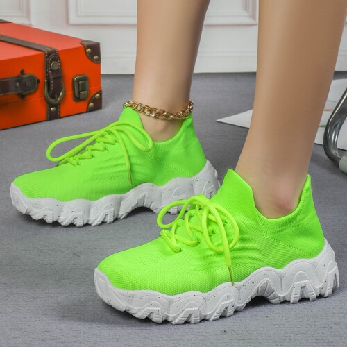 Specially available for large size sports women's shoes, breathable flying knitted socks, slip-on shoes