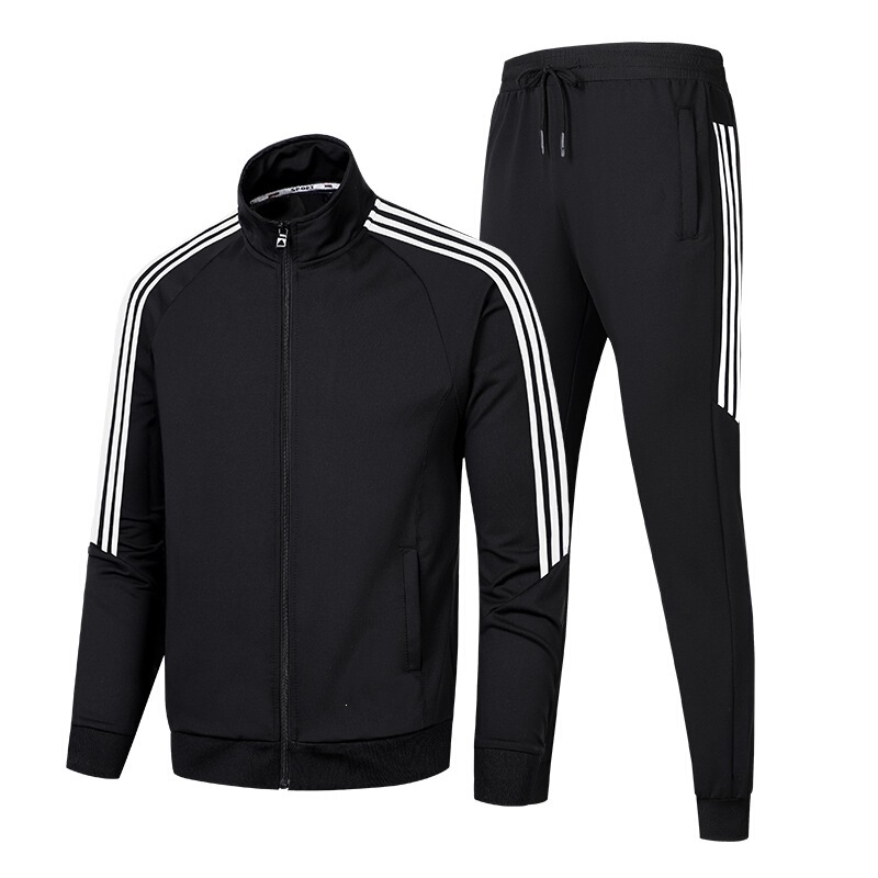 Sports Suit Men's School Uniform 24 Spring and Autumn New Style Jogger Anti-Cotton Jacket Three-Stripe Sweatshirt Casual Pants Unisex
