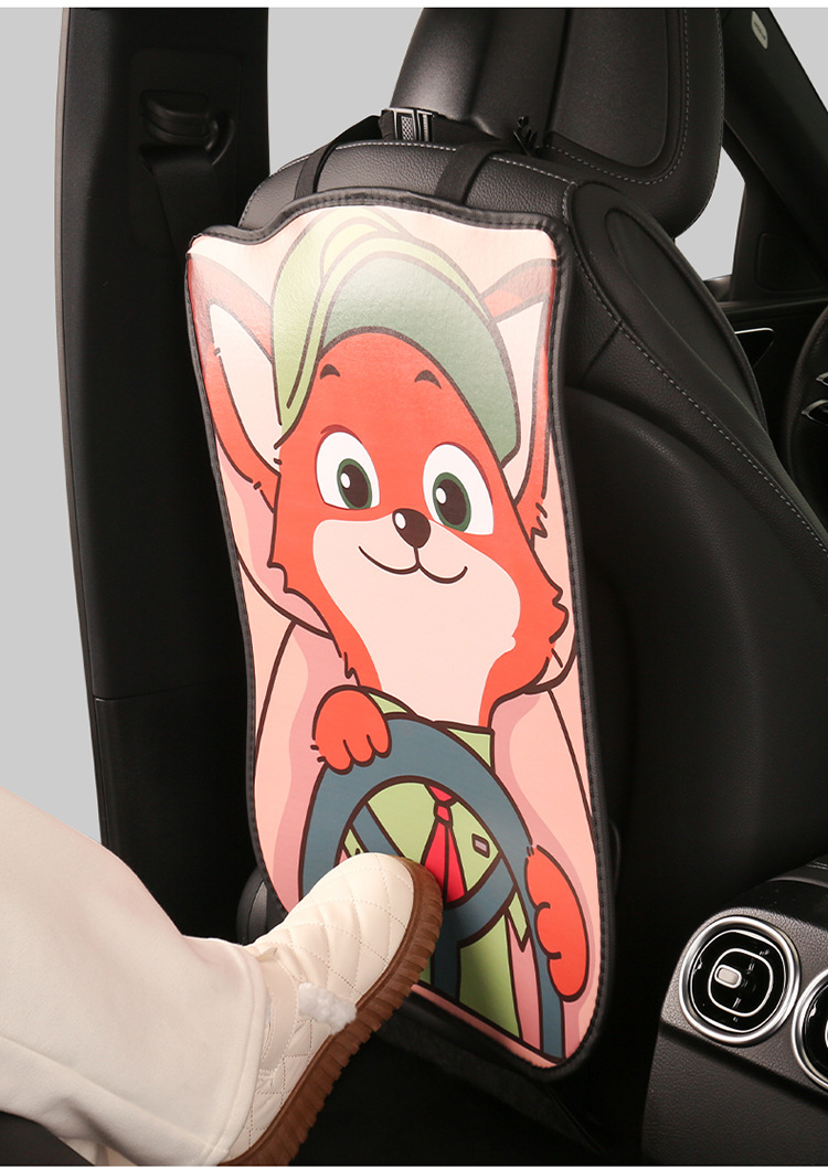 2024 car seat cushion four seasons universal seat back four seasons universal cute cartoon high-end car seat back anti-kick pad