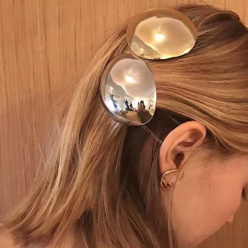 Minimalistische Metall Haarklammer In Eierschalenform Für Damen_voghion.com