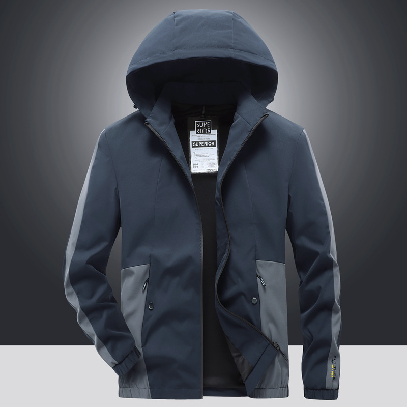 2024 chaqueta de los hombres de Amazon primavera y otoño sombrero desmontable chaqueta deportiva casual más tamaño ropa de los hombres de moda al por mayor