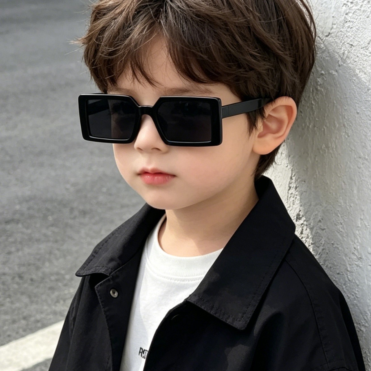 Nuevas gafas de sol cuadradas de montura pequeña y a la moda para niños de Raine, ideales para selfies de bebés y desfiles de moda.