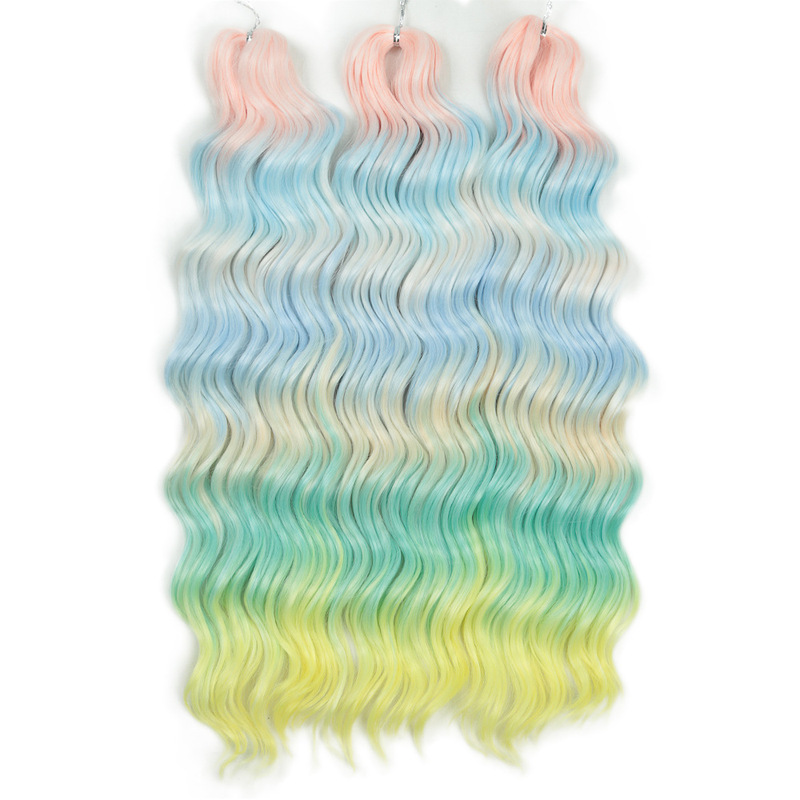 Cross-Border Chemical Fiber Wig Ocean Wave 20-Inch 3-Piece Set of Large Wavy Long Curly Hair Latin American Curls