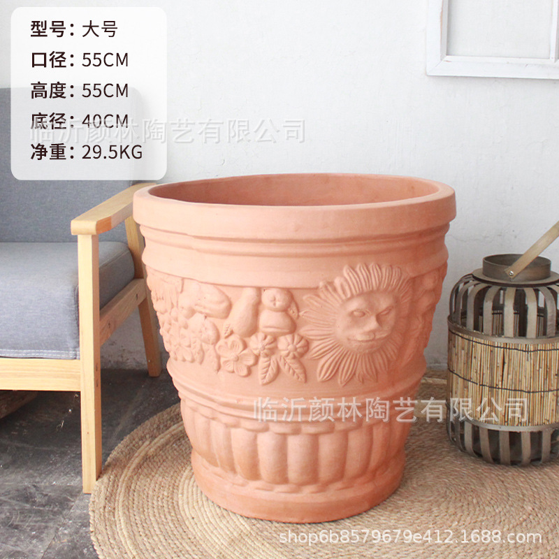 maceta de cerámica roja maceta de barro maceta de terraza maceta de gran tamaño maceta de gran tamaño