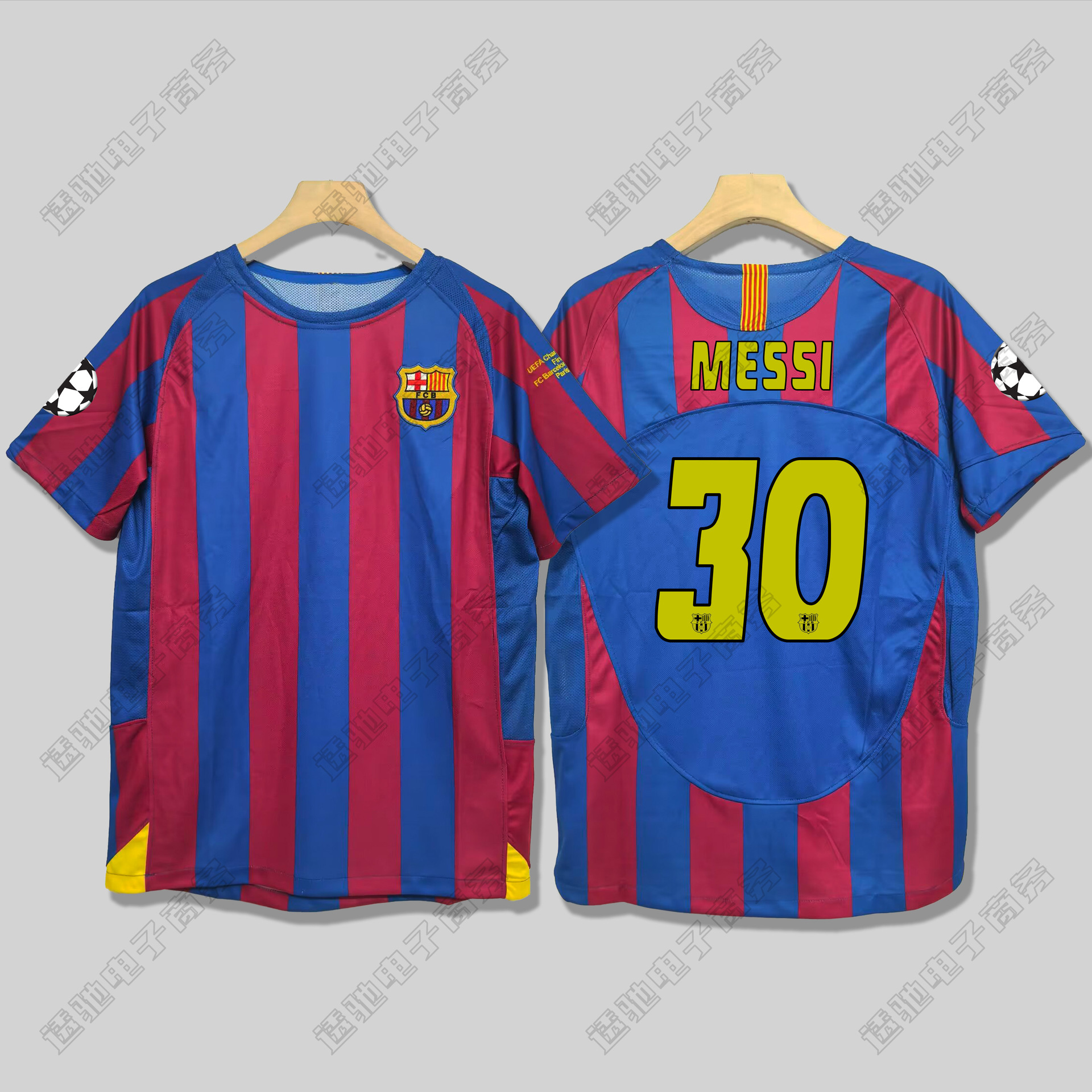 0506 Camiseta de la Selección de Barcelona de Manga Corta #30 Messi con Parche / S