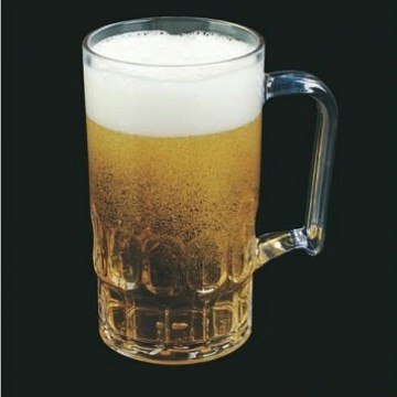 350ML厂家促销礼品塑料啤酒杯PC透明仿玻璃手柄塑料杯马克啤酒杯